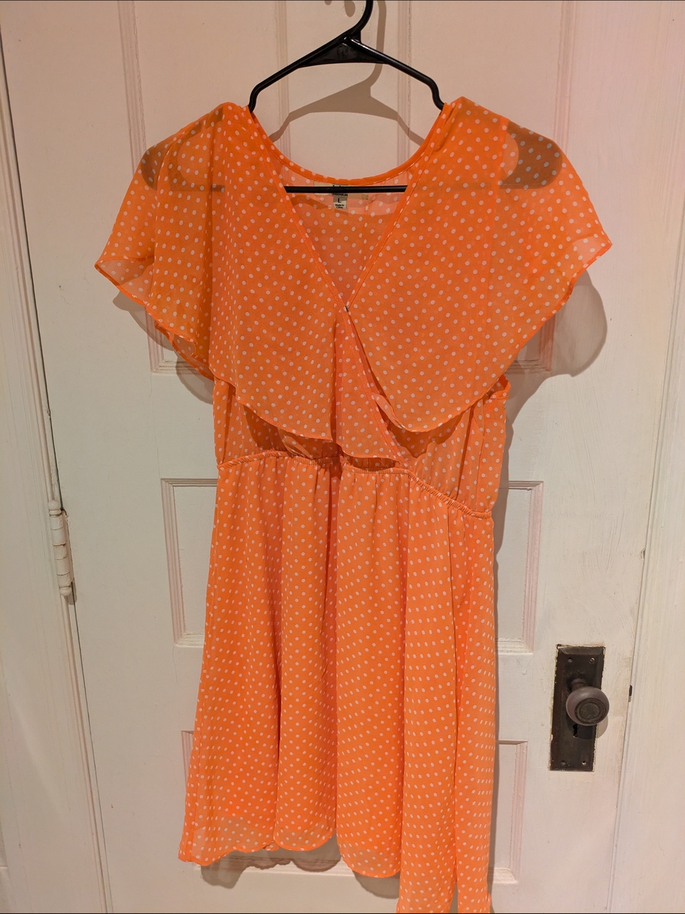 Ya Los Angeles Orange Polka Dot Mini Dress